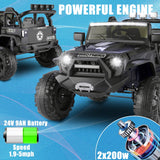 2 Seater Ride on Car with Remote Control - 24V Battery Powered Electric Truck for Kids, 2x200W Strong Motor, Spring Suspension AXSSIBLZ