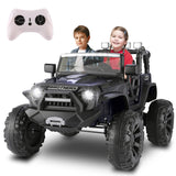2 Seater Ride on Car with Remote Control - 24V Battery Powered Electric Truck for Kids, 2x200W Strong Motor, Spring Suspension AXSSIBLZ