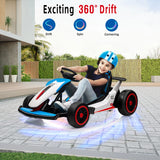 24V Go Kart Ride On Racing Toy for Kids 6+ Ride On Drift Kart with 200W*2 Extra Powerful Motors Large Battery with Music Horn AXSSIBLZ