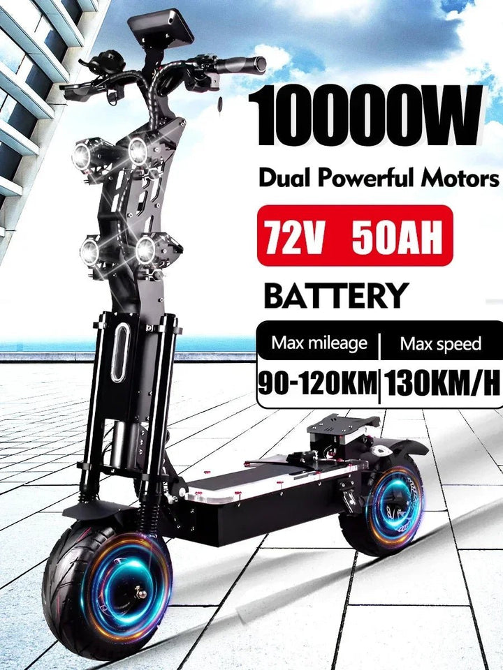 2024 new 10000W 72v 40ah electric scooter 14-inch tires maximum speed 120km/h cruising range 120km LCD screen foldable scooter AXSSIBLZ