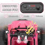 12V Ride On Truck Car with Remote Control, Kids Electric Vehicles with Bluetooth Music, Horn, 3 Speeds, 4 LED Lights, Soft Start AXSSIBLZ