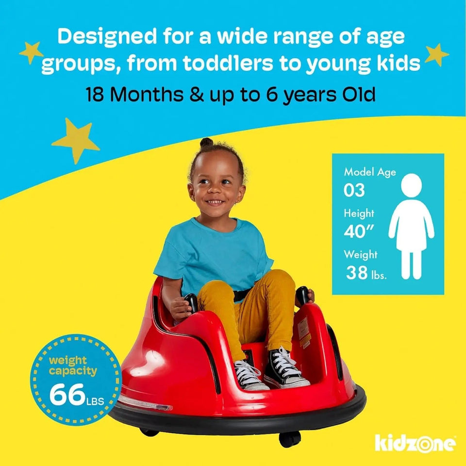 6V Electric Ride On Bumper Car for Kids & Toddlers 1.5-5 Years Old, AXSSIBLZ
