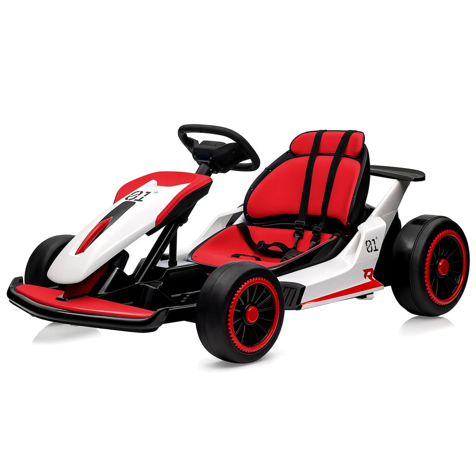 24V Go Kart for Kids 6+ Ride On Drift Kart with 200W*2 Extra Powerful Motors 8.1MPH High Speed Drifting with Music Horn AXSSIBLZ