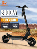 kukirin G4 2000w 60v 20ah electric scooter 11 inch road tyres top speed 70km/h led display foldable high quality Escoote AXSSIBLZ