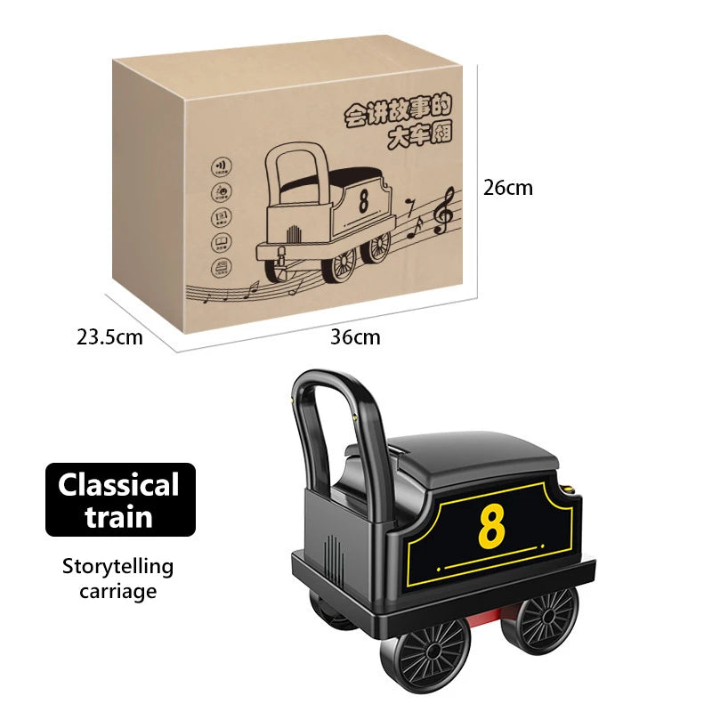 Large Rail Train Ride On Car Electric Retro Train with Carriages Kids Toy Locomotive Railway Trains Boys Girls Car Birthday Gift AXSSIBLZ
