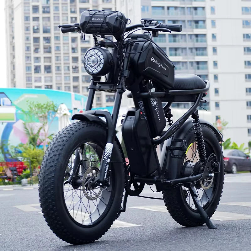 15.6Ah*2 Dual Battery Fat Tire Electric Bike Fat Tyre  E Bicycle Fat Bike Electric Dirt Bike 48V 1000W 2000w Brushless Motors AXSSIBLZ