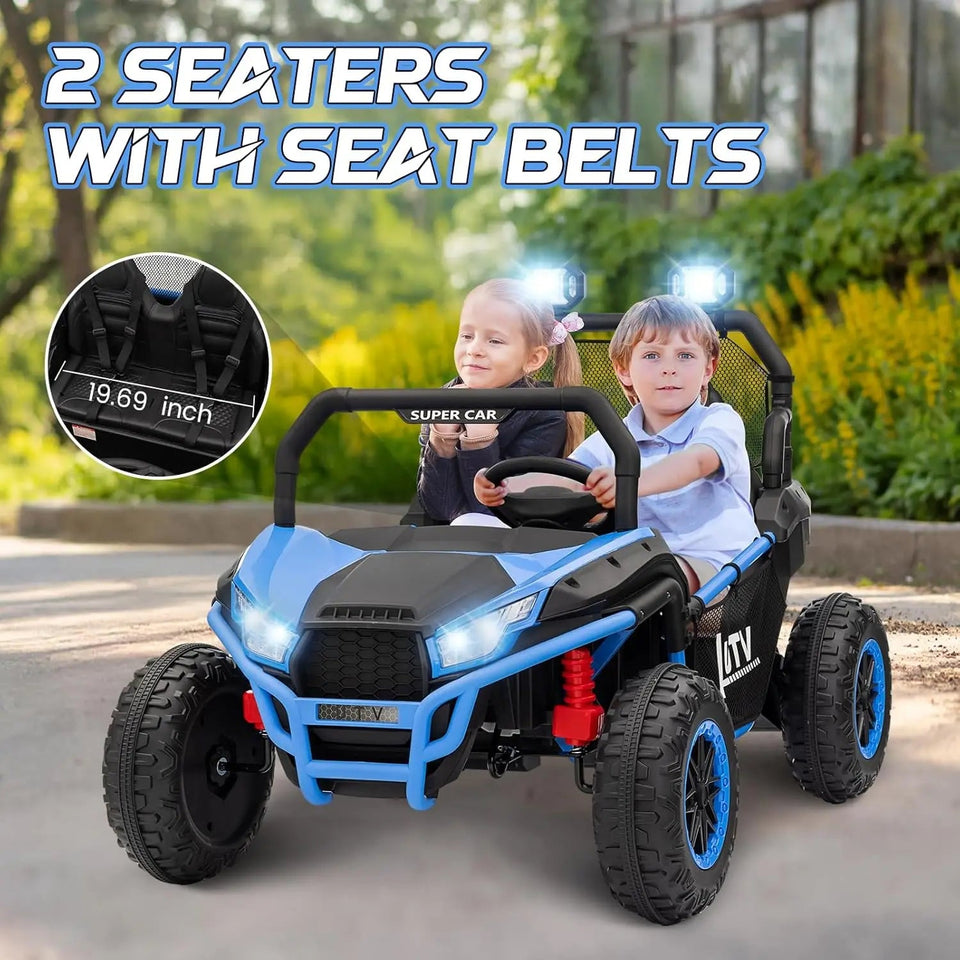 24V Ride on UTV Kids Car with Remote Control, Ride on Truck with Spring Suspensions, 2 Speeds,Lights, Treaded Tires AXSSIBLZ