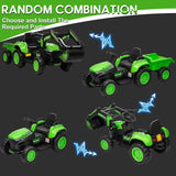 Kids 12V 3 in 1 Ride on Excavator & Tractor with Detachable Trailer, Ride on Car Toy with Remote Control, Digger, LED Lights AXSSIBLZ