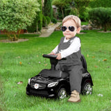 Kids Ride On Push Car, Foot-to-Floor Walking Sliding Toy Car for Toddler with Working Horn, Music, Headlights and Storage, Black AXSSIBLZ