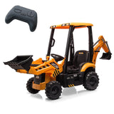 4 in 1 Ride on Excavator & Bulldozer, 12V Kids Electric Vehicle With Remote Control, Front Loader, Digger, Horn, Ride on Car Toy AXSSIBLZ
