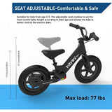 BK1 Electric Balance Bike for Kids, 12 Inch Tires, 150W Peak Motor, Adjustable Seat, 21.6V/2.6Ah Battery, Electric Bike AXSSIBLZ