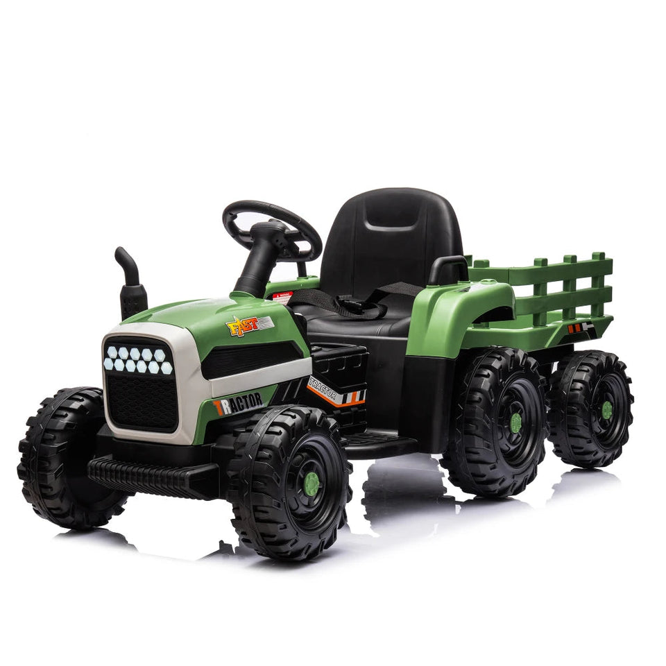 Ride on Tractor2.0 with Trailer,24V Battery Powered Electric Tractor Toy, 200w*2motor 1.86-4.97MPH/Remote Control AXSSIBLZ