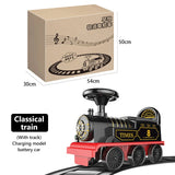 Large Rail Train Ride On Car Electric Retro Train with Carriages Kids Toy Locomotive Railway Trains Boys Girls Car Birthday Gift AXSSIBLZ