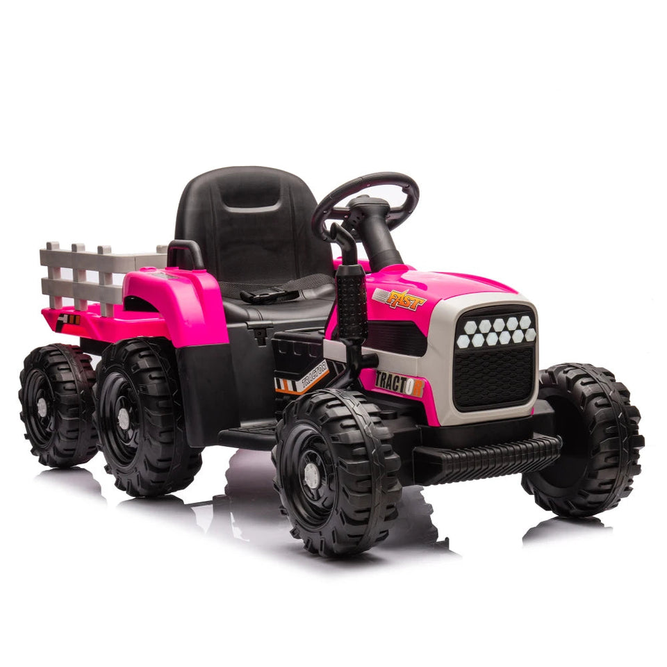 Ride on Tractor2.0 with Trailer,24V Battery Powered Electric Tractor Toy, 200w*2motor 1.86-4.97MPH/Remote Control AXSSIBLZ