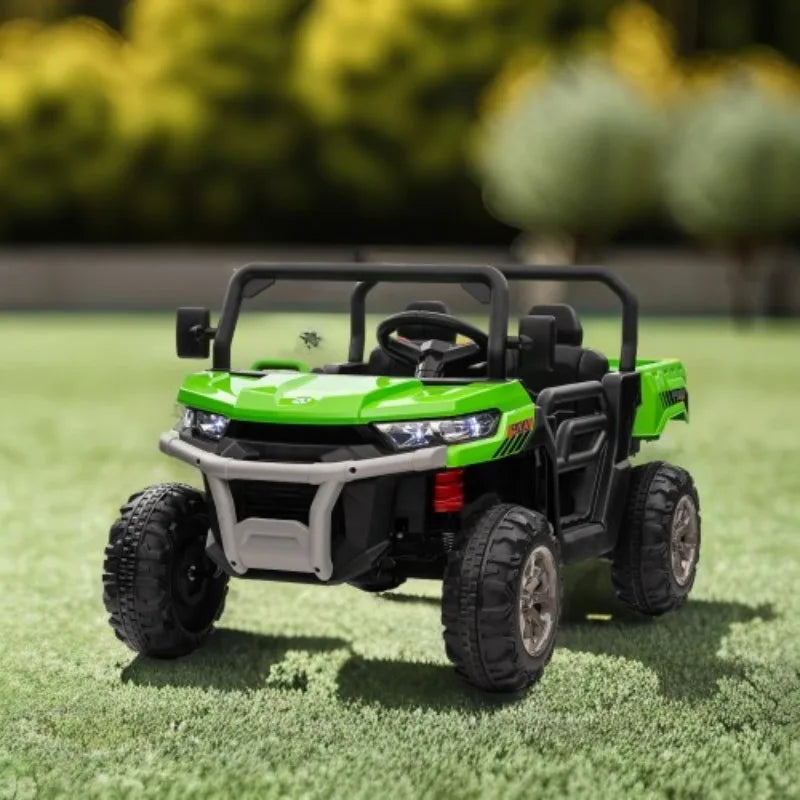 24V Ride On Truck 2 Seater Ride On UTV with 2x200W Motor Ride On Dump Truck with Dump Bed/Shovel Ride On Car with Remote Control AXSSIBLZ
