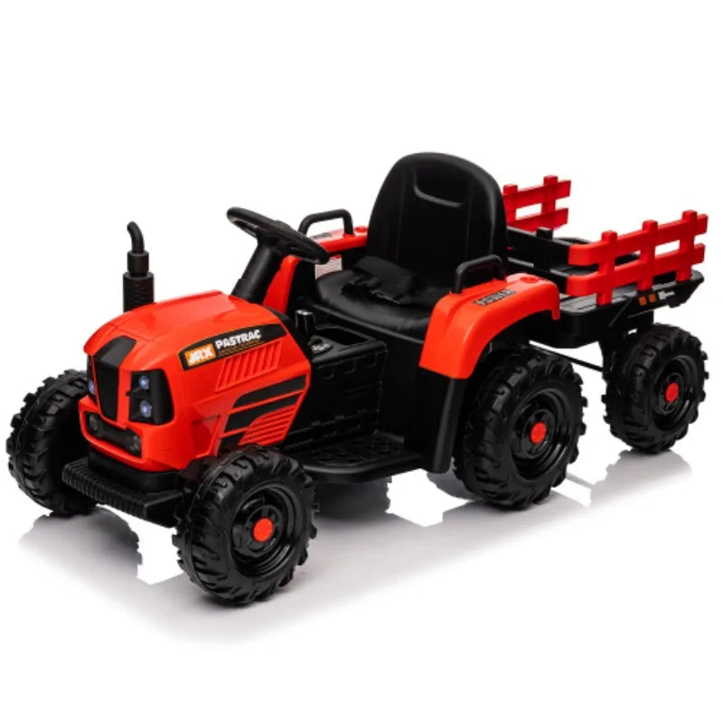 24V 400W Powered Electric Tractor Toy  with Trailer, W/Remote Control,Three Speed Adjustable,Bluetooth,Two-point Safety Belt. AXSSIBLZ