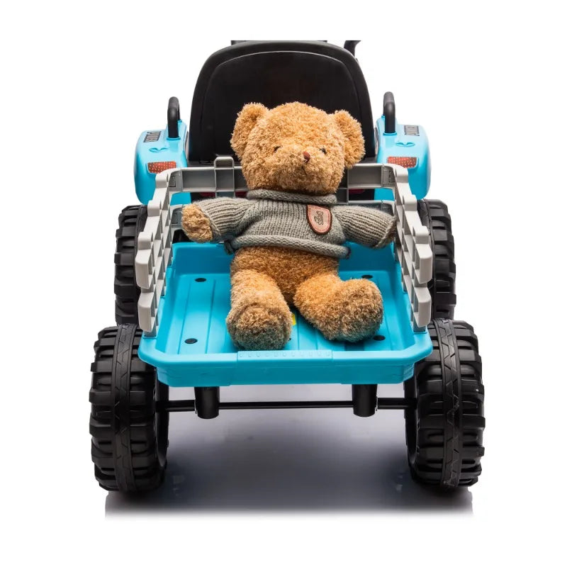 Ride on Tractor2.0 with Trailer,24V Battery Powered Electric Tractor Toy, 200w*2motor 1.86-4.97MPH/Remote Control AXSSIBLZ
