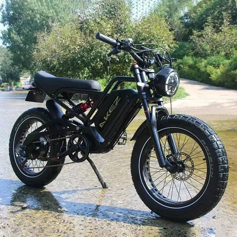 AKEZ RuggedRider 52V 1500W Electric Fat Bike – 20x4.0" Off-Road Tires, Hydraulic Brakes, Removable 25Ah Battery for Extreme Terrain AXSSIBLZ
