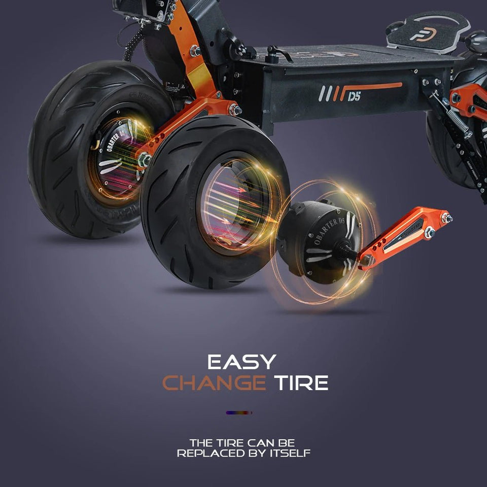 Latest Obarter D5 5000W Electric Scooter with 12inch Fat Tire On road Removeable battery e scooters AXSSIBLZ
