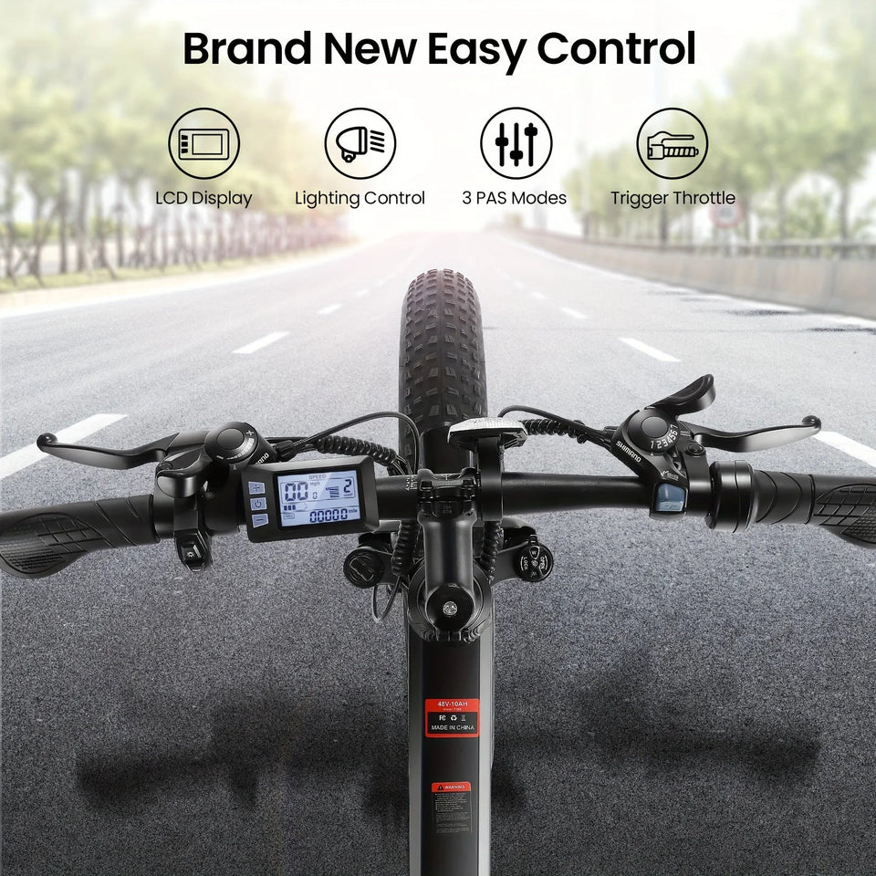 Xtreme Explorer 26" Fat Tire Ebike – 500W Power, 48V 10Ah Battery, Foldable Design, 20MPH for Adults AXSSIBLZ