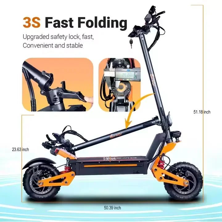 X5 6000W Dual Motor Eelectric Scooter in China Stock 60v 40ah Large Battery Remote Scooter with Seat 11-inch Tires AXSSIBLZ