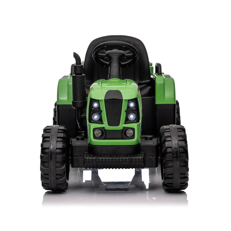 24V 400W Powered Electric Tractor Toy  with Trailer, W/Remote Control,Three Speed Adjustable,Bluetooth,Two-point Safety Belt. AXSSIBLZ