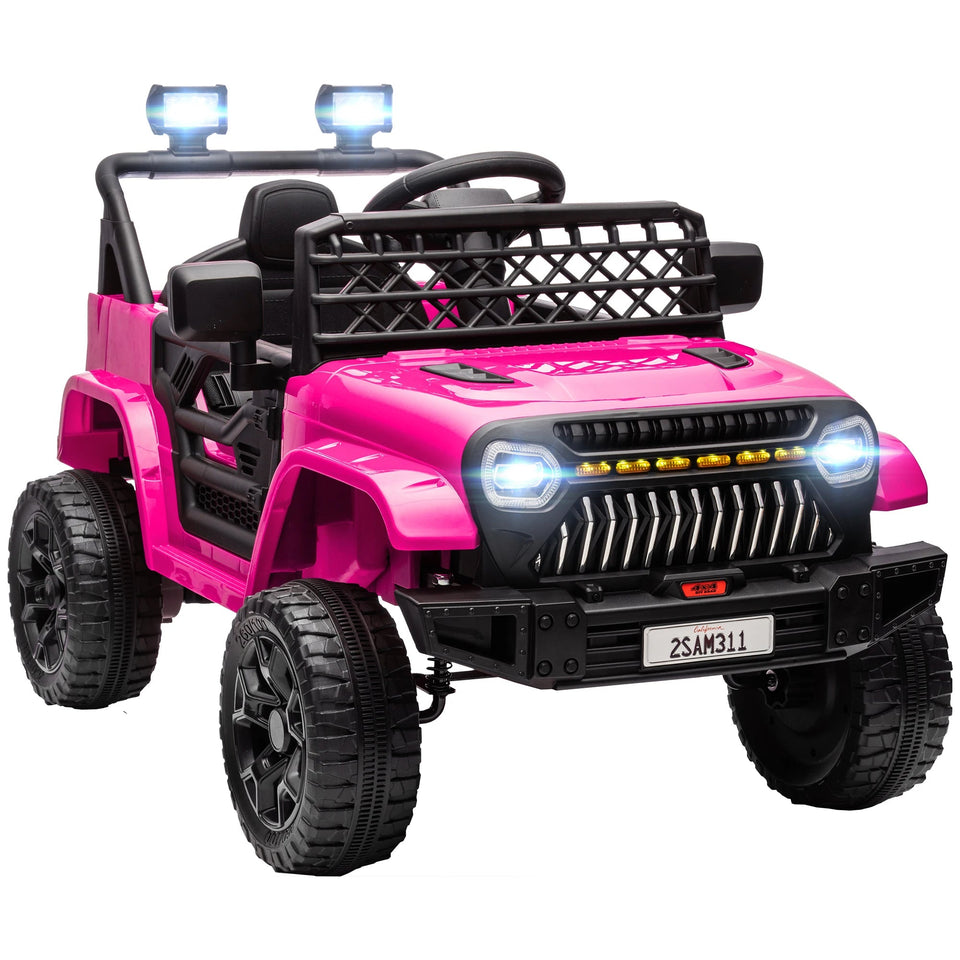 12V Ride on Truck W/ Spring Suspension, Remote, Pink AXSSIBLZ