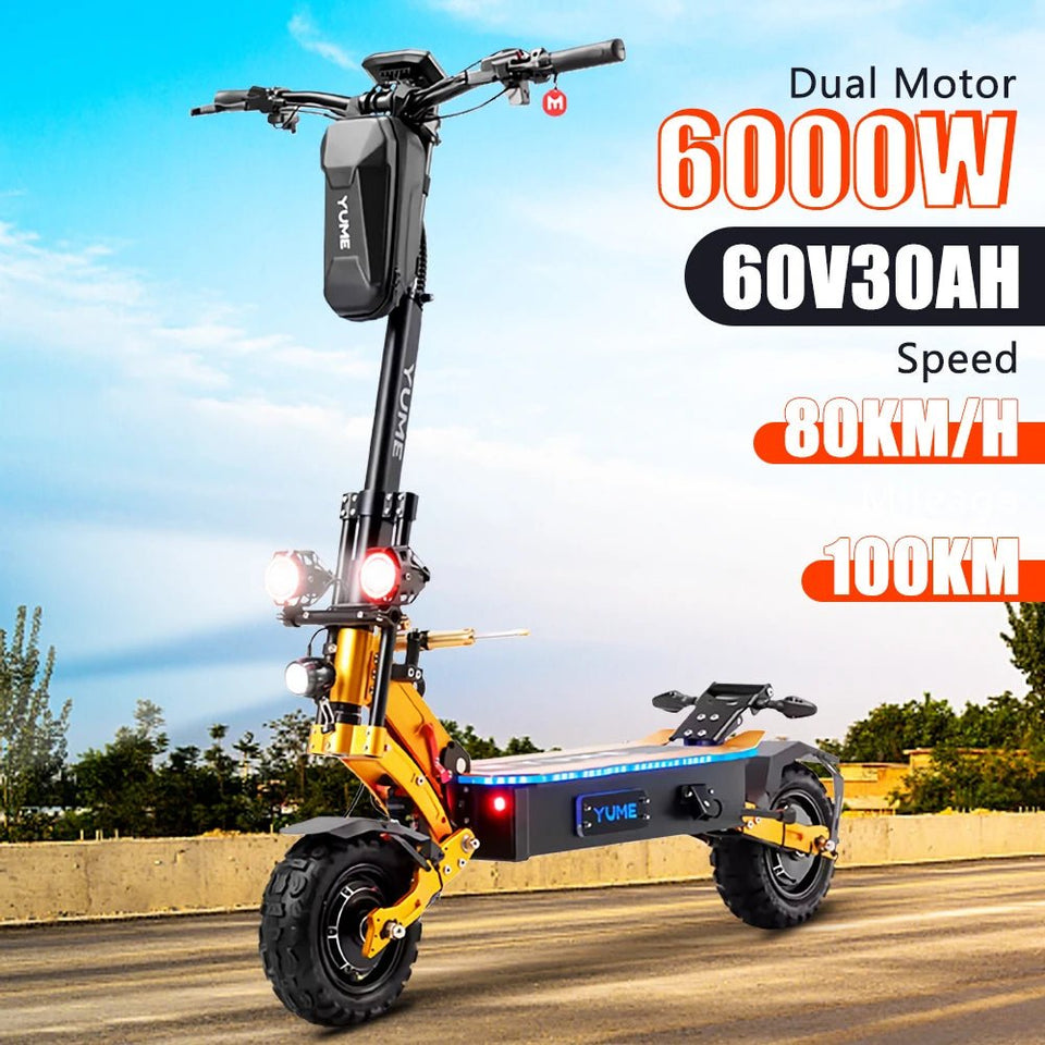 YUME X11+ Electric Scooter 6000W 60V 30Ah Battery Dual Motors 11inch Tires 90KM Max Mileage 150KG Max Speed 95km/h E-Scooter AXSSIBLZ