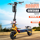 YUME X11+ Electric Scooter 6000W 60V 30Ah Battery Dual Motors 11inch Tires 90KM Max Mileage 150KG Max Speed 95km/h E-Scooter AXSSIBLZ