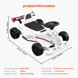 VEVOR 6V 4.5Ah Electric Pedal Go Kart Portable Outdoor Racing Toys 20000 RPM Motor with LED Headlight & Horn for Kids Boy Gifts AXSSIBLZ