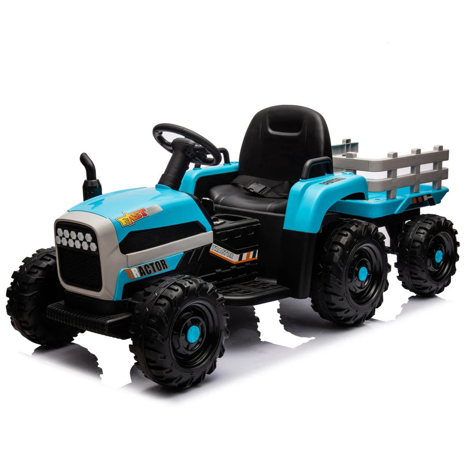 Ride on Tractor2.0 with Trailer,24V Battery Powered Electric Tractor Toy, 200w*2motor 1.86-4.97MPH/Remote Control AXSSIBLZ