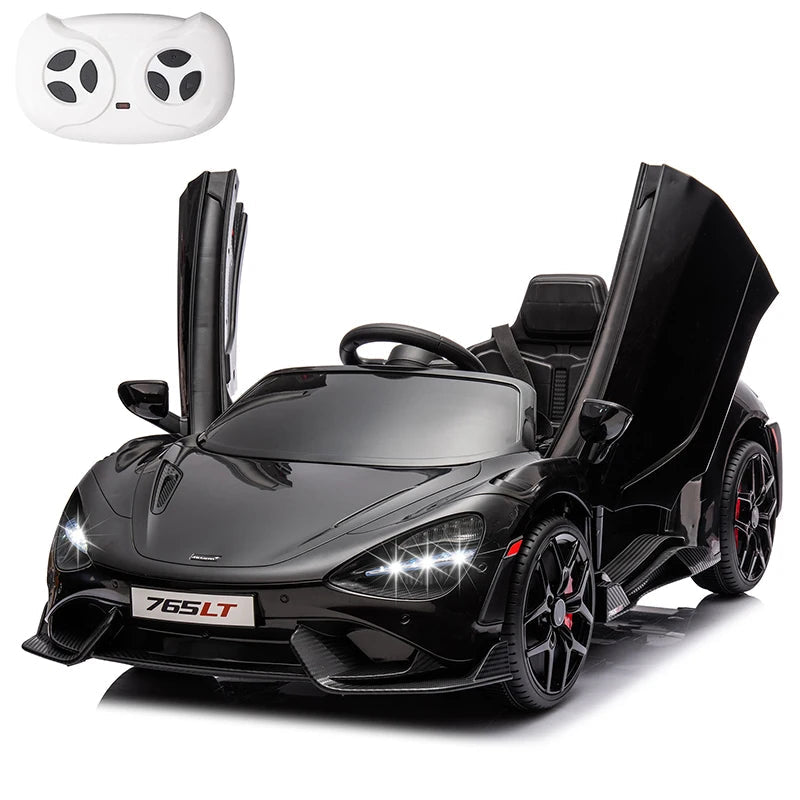 12V Licensed McLaren 765LT Kids Ride On Toy,Electric Vehicle for Toddler Age 3+,Battery Powered Ride On Car with Hydraulic Doors AXSSIBLZ