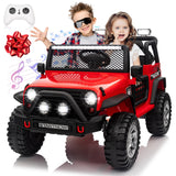 24V 4WD Ride on Car Power 4 Wheels w/Gift Flower, Remote Control, 2 Seater, 4X200W Motor, 3 Speeds, Pop Music, Spring Suspension AXSSIBLZ
