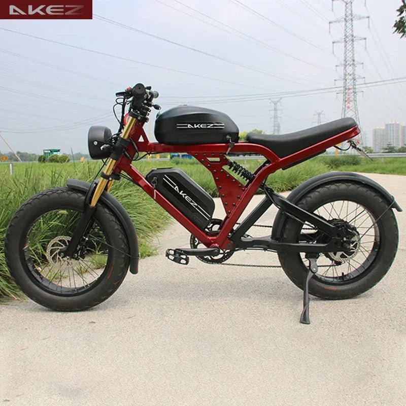 AKEZ PowerRide 52V 1500W Electric Motorcycle – Tough Aluminum Alloy Frame, 20" Off-Road Tires, Dual 55Ah Batteries for Endless Adventures AXSSIBLZ