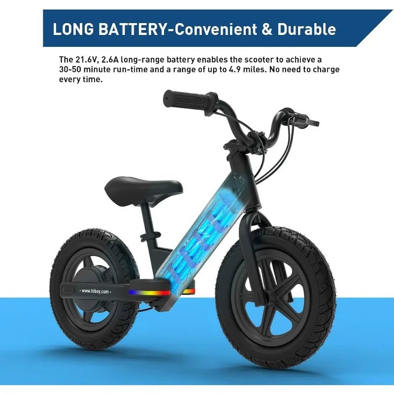 BK1 Electric Balance Bike for Kids, 12 Inch Tires, 150W Peak Motor, Adjustable Seat, 21.6V/2.6Ah Battery, Electric Bike AXSSIBLZ