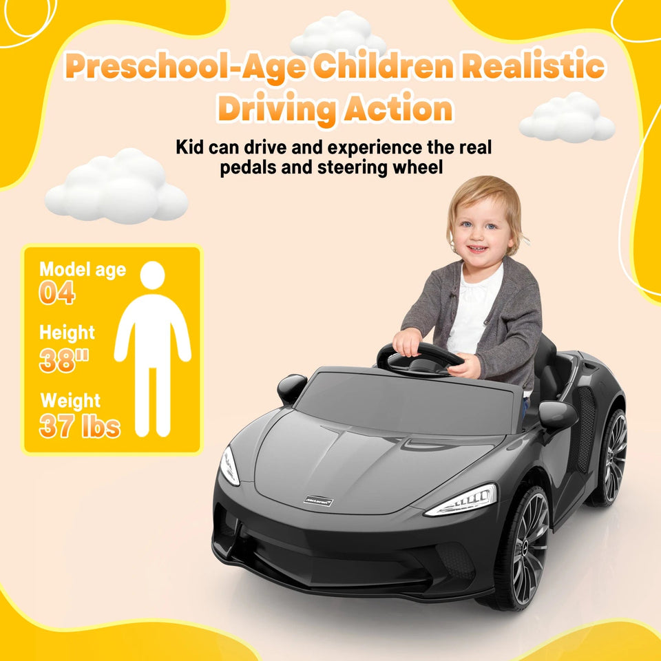 Ride On Car for Kids 12V Licensed Battery Powered Sports Car with 2 Speeds, Parent Control, Sound System, Led Headlights AXSSIBLZ