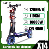 Dual Motor 10000W Top Electric Scooter 14 Inch Oversized Off-Road Tyres 72V-40AH Panasonic Brand Battery Maximum Speed 120KM/H AXSSIBLZ