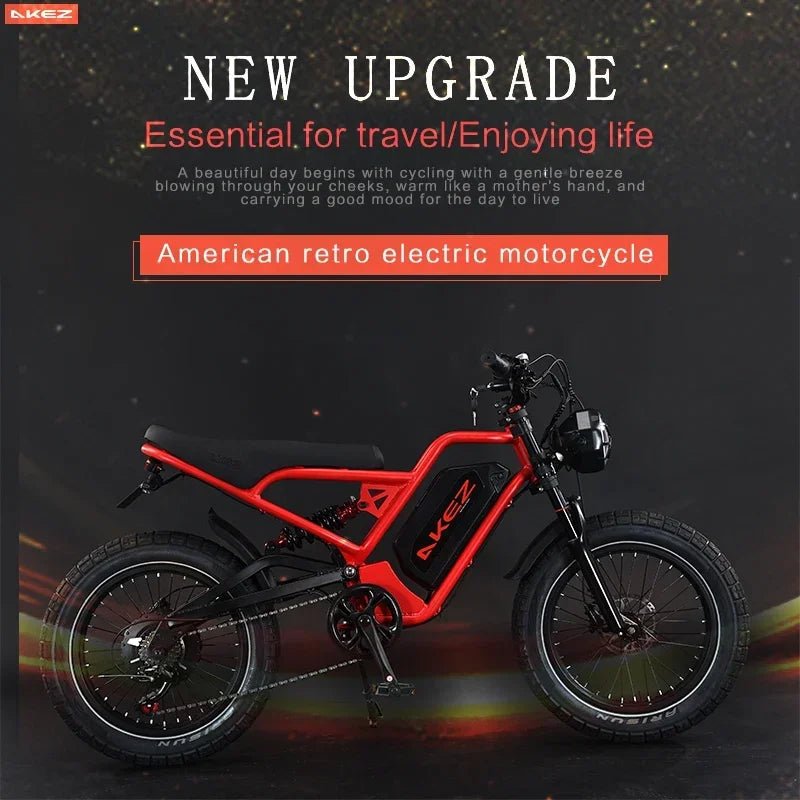 AKEZ RuggedRider 52V 1500W Electric Fat Bike – 20x4.0" Off-Road Tires, Hydraulic Brakes, Removable 25Ah Battery for Extreme Terrain AXSSIBLZ