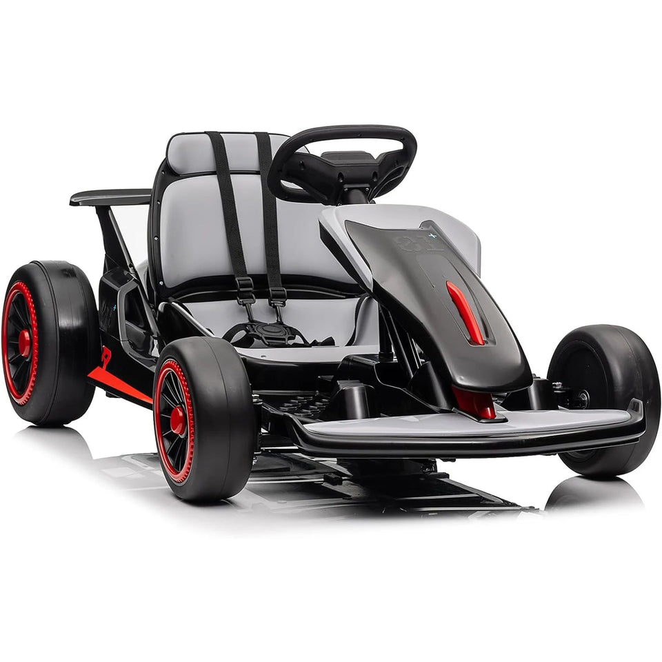 24V Go Kart for Kids 6+ Ride On Drift Kart with 200W*2 Extra Powerful Motors 8.1MPH High Speed Drifting with Music Horn AXSSIBLZ