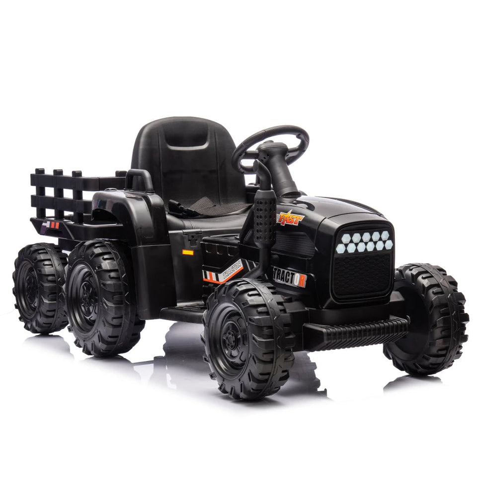 Ride on Tractor2.0 with Trailer,24V Battery Powered Electric Tractor Toy, 200w*2motor 1.86-4.97MPH/Remote Control AXSSIBLZ