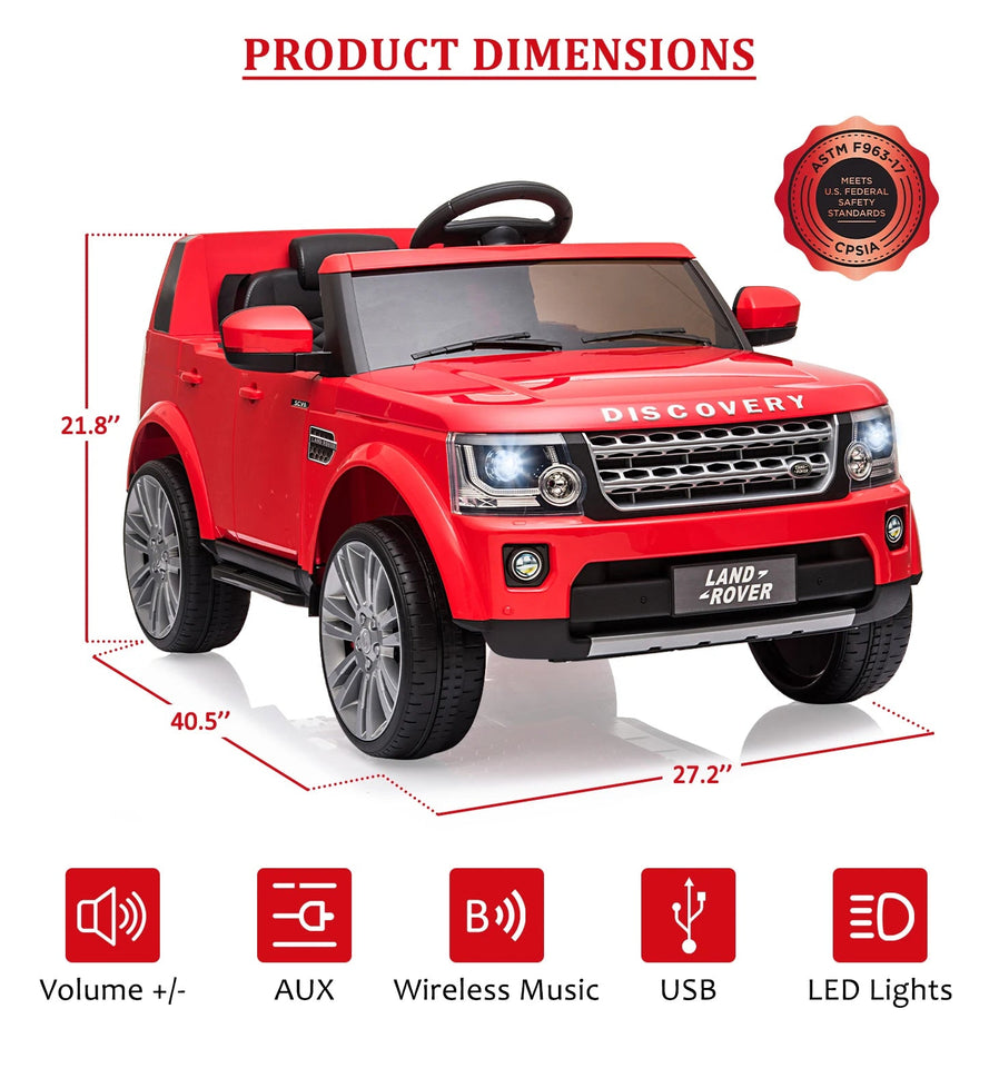 12V 4.5 MPH Ride on Toys for toddlers 3-8 Kids Electric Car with Parent Remote Control Music Player MP3 LED Lights AXSSIBLZ