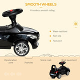 Kids Ride On Push Car, Foot-to-Floor Walking Sliding Toy Car for Toddler with Working Horn, Music, Headlights and Storage, Black AXSSIBLZ