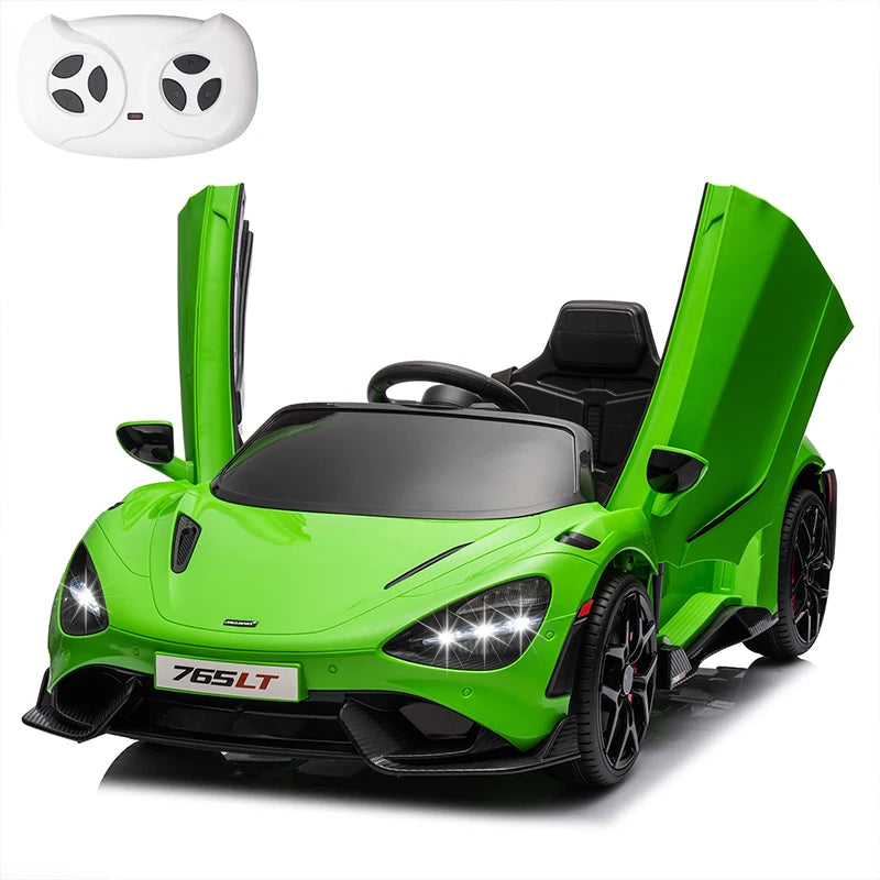 12V Licensed McLaren 765LT Kids Ride On Toy,Electric Vehicle for Toddler Age 3+,Battery Powered Ride On Car with Hydraulic Doors AXSSIBLZ