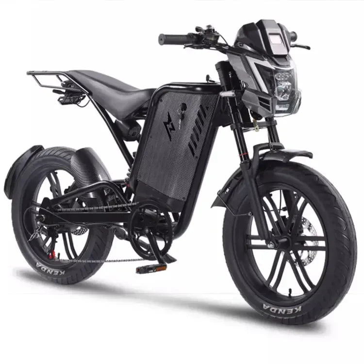 Retro Beach Two Wheel Electric Bike Wide Fat Tire Power Assist Pedal Electric Bike with 48V Downtube Battery AXSSIBLZ