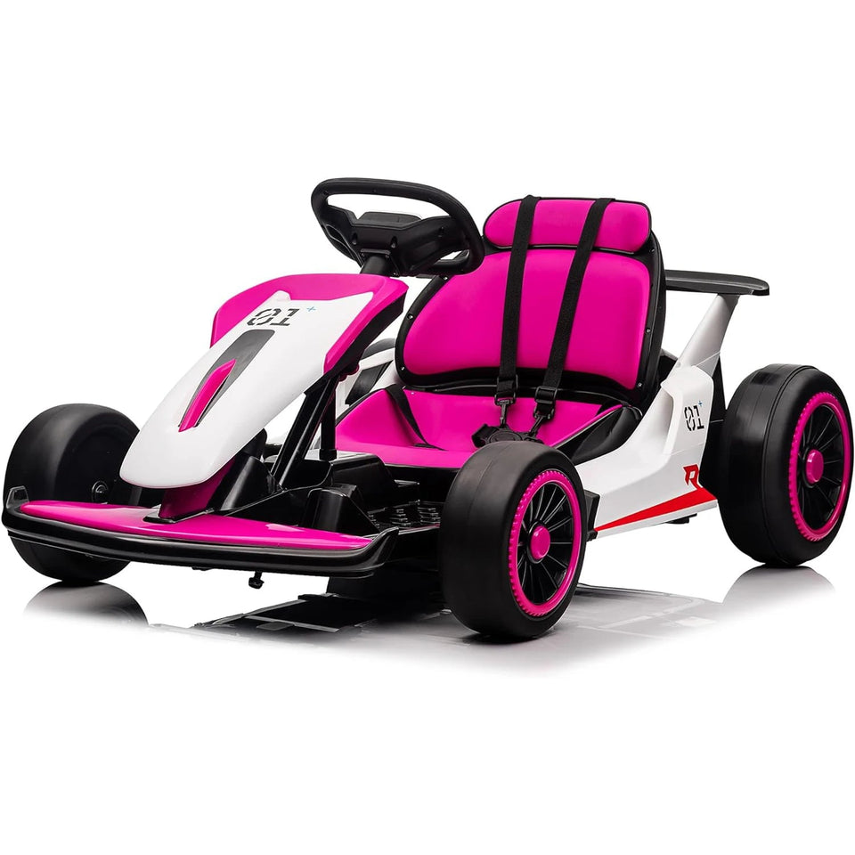 24V Go Kart for Kids 6+ Ride On Drift Kart with 200W*2 Extra Powerful Motors 8.1MPH High Speed Drifting with Music Horn AXSSIBLZ