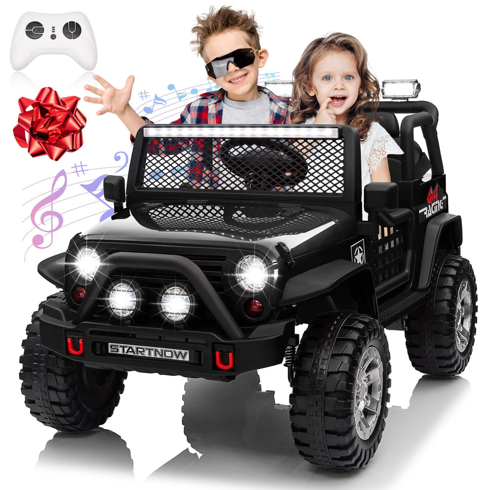 24V 4WD Ride on Car Power 4 Wheels w/Gift Flower, Remote Control, 2 Seater, 4X200W Motor, 3 Speeds, Pop Music, Spring Suspension AXSSIBLZ