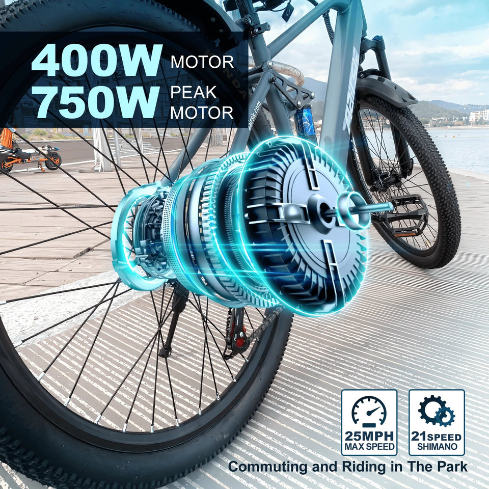 E bike 750W Adults Electric Bike 36V468Wh 26 Inch Tires Electric Bicycle Shimano 21-Speed City E Bikes Mountain e bikes AXSSIBLZ