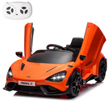 12V Licensed McLaren 765LT Kids Ride On Toy,Electric Vehicle for Toddler Age 3+,Battery Powered Ride On Car with Hydraulic Doors AXSSIBLZ