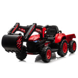 Kids 12V 3 in 1 Ride on Excavator & Tractor with Detachable Trailer, Ride on Car Toy with Remote Control, Digger, LED Lights AXSSIBLZ