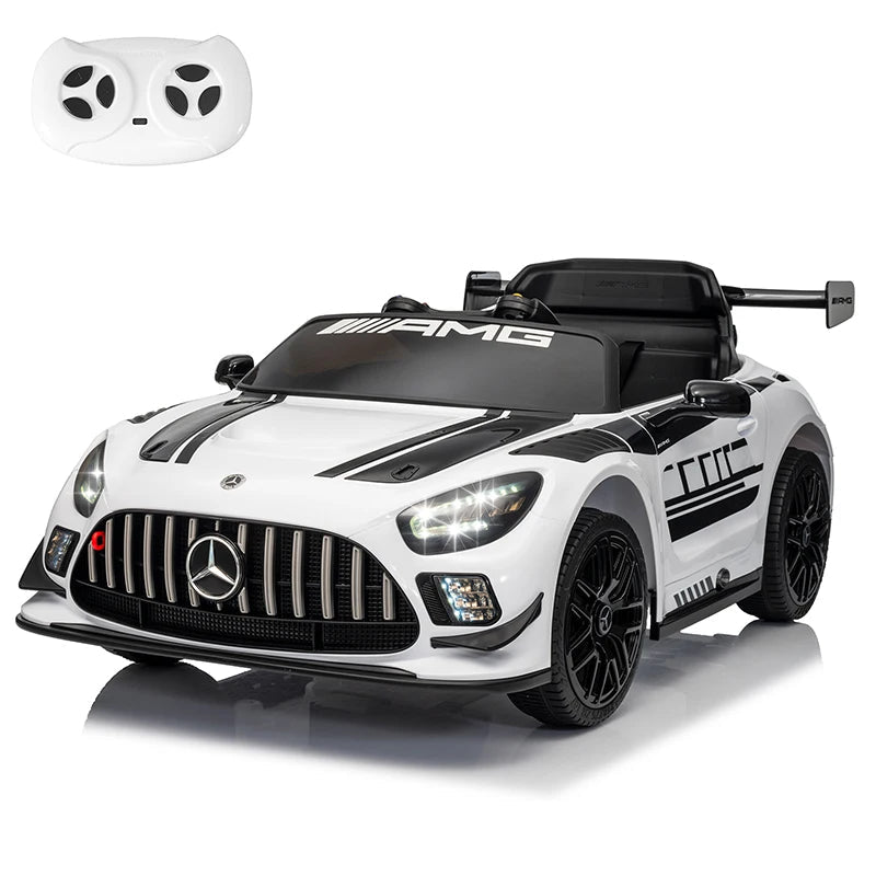 12V Licensed Mercedes-Benz GT3 Kids Ride on Car, Electric Vehicles for Kids Gifts,Ride on Toys with Remote Control, Music AXSSIBLZ
